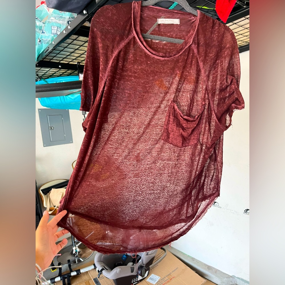 Free People maroon shirt
